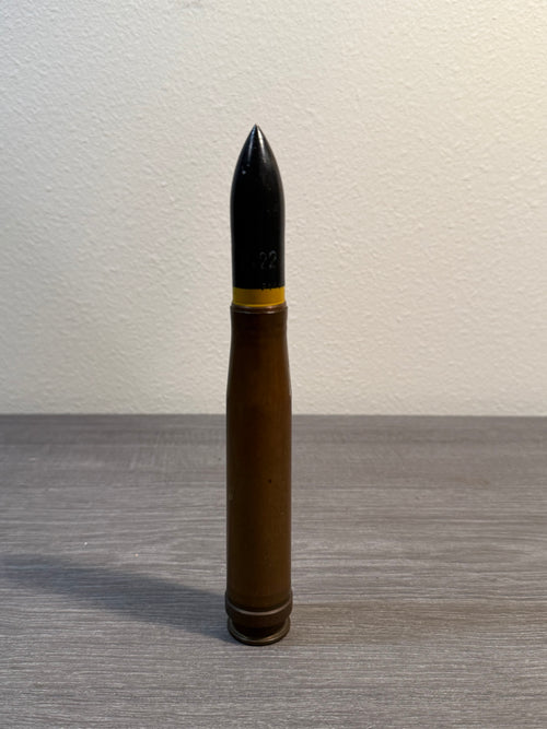 Original WWII German 20mm Flak Round – Inert Display Round – Anti-Aircraft Ammunition