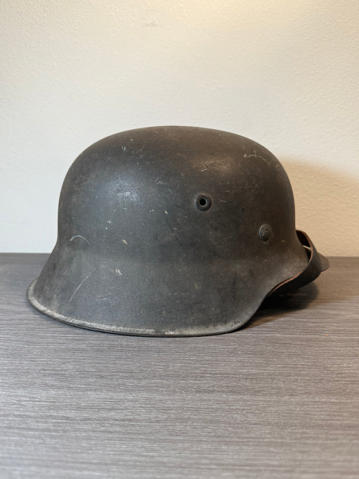 WWII German M42 Luftwaffe Helmet – NS66 – Named – 1942 Dated Chinstrap