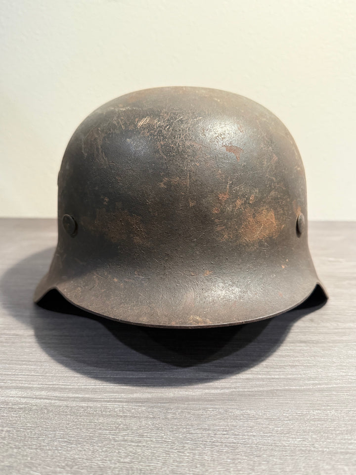Original WWII German M42 Helmet –  Late War Relic Battlefield Condition