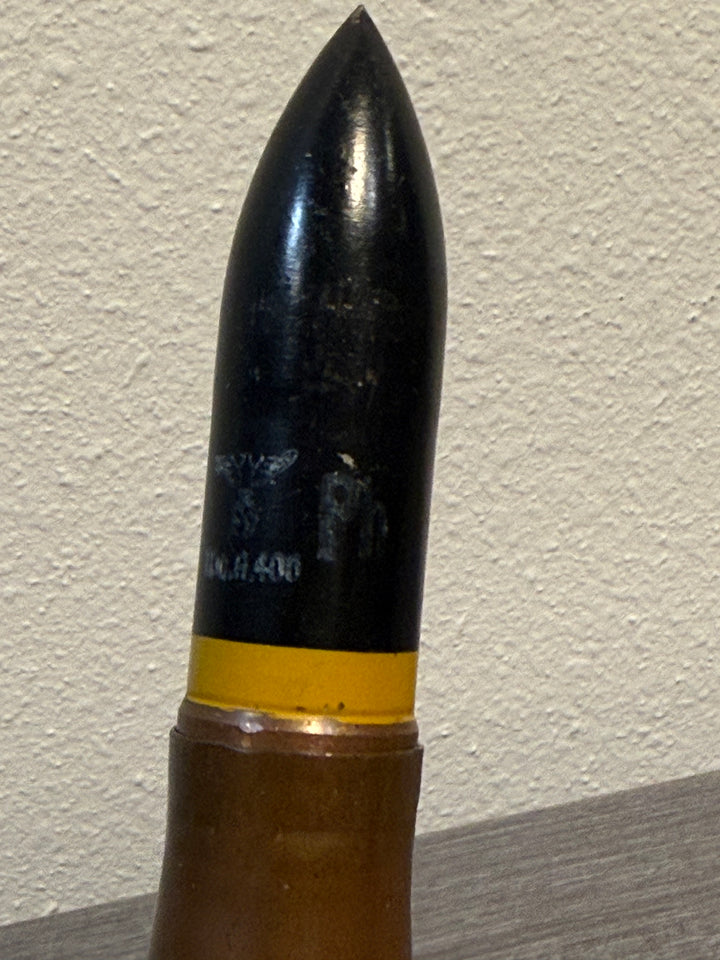 Original WWII German 20mm Flak Round – Inert Display Round – Anti-Aircraft Ammunition