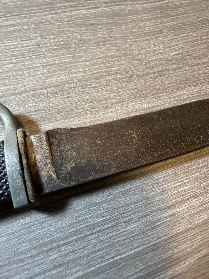 Original WWII German Hitler Youth (HJ) Knife – Diamond Grip – Partial RZM Marked Blade – Untouched Condition