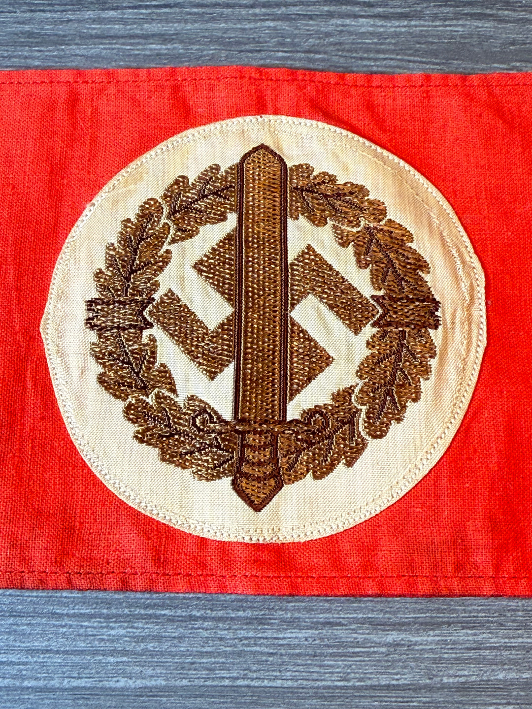 WWII German SA Armband w/ RZM Tag – Brown Embroidered SA Emblem
