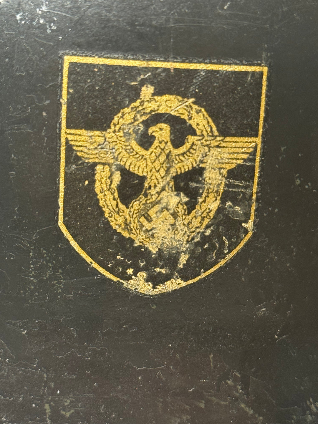 WWII German M34 Fire Police Helmet – Double Decal – DRGM Marked – Size 56