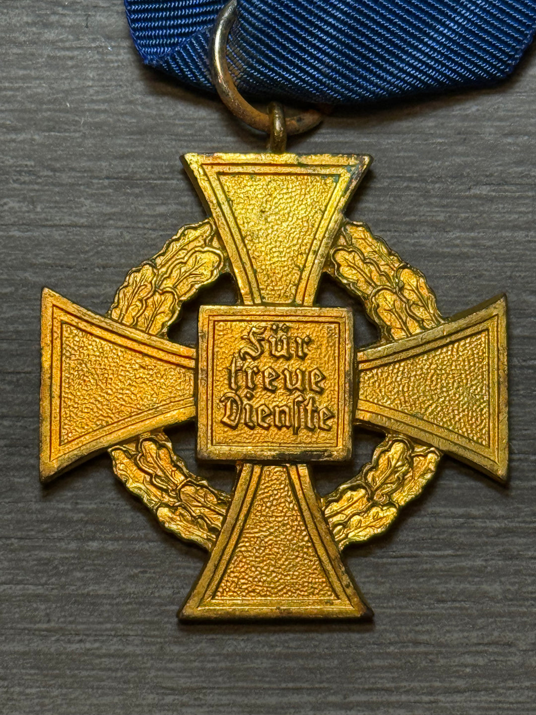 WWII German Civil Service 40 Year Faithful Service Cross (Gold) – Original Ribbon