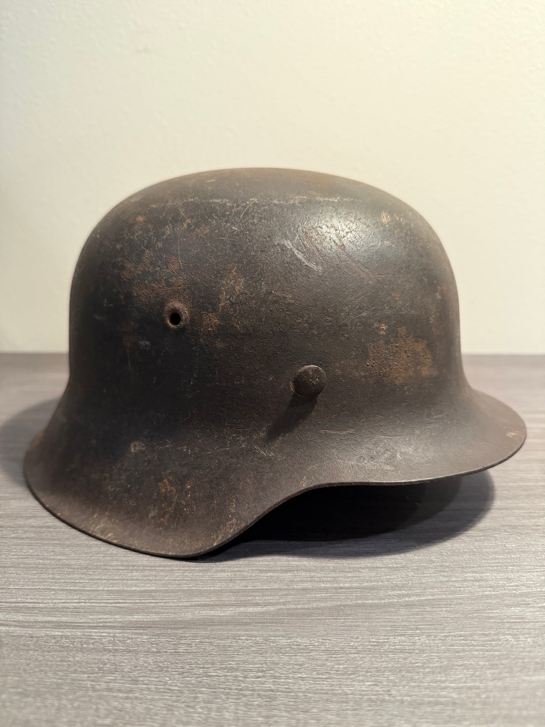 Original WWII German M42 Helmet –  Late War Relic Battlefield Condition