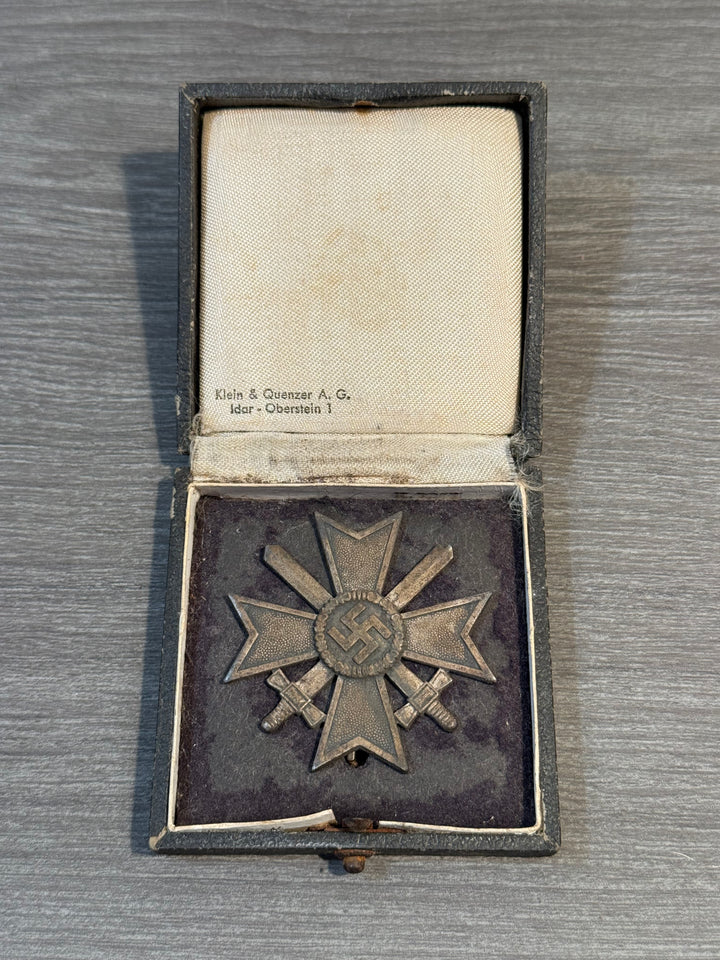 WWII German War Merit Cross 1st Class w/ Swords – Cased – Klein &amp; Quenzer