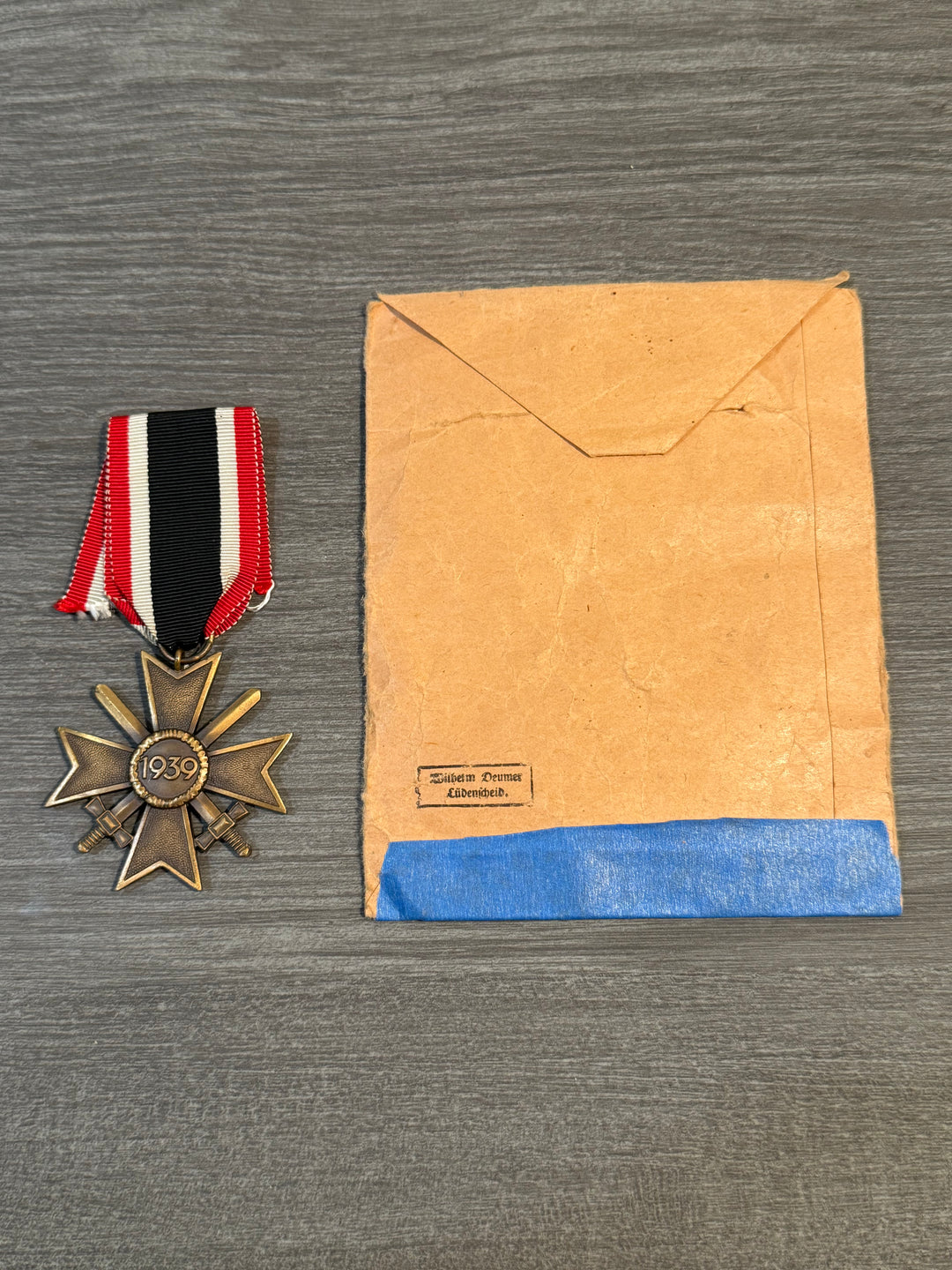 WWII German War Merit Cross 2nd Class w/ Swords (Kriegsverdienstkreuz 2. Klasse) – w/ Original Packet