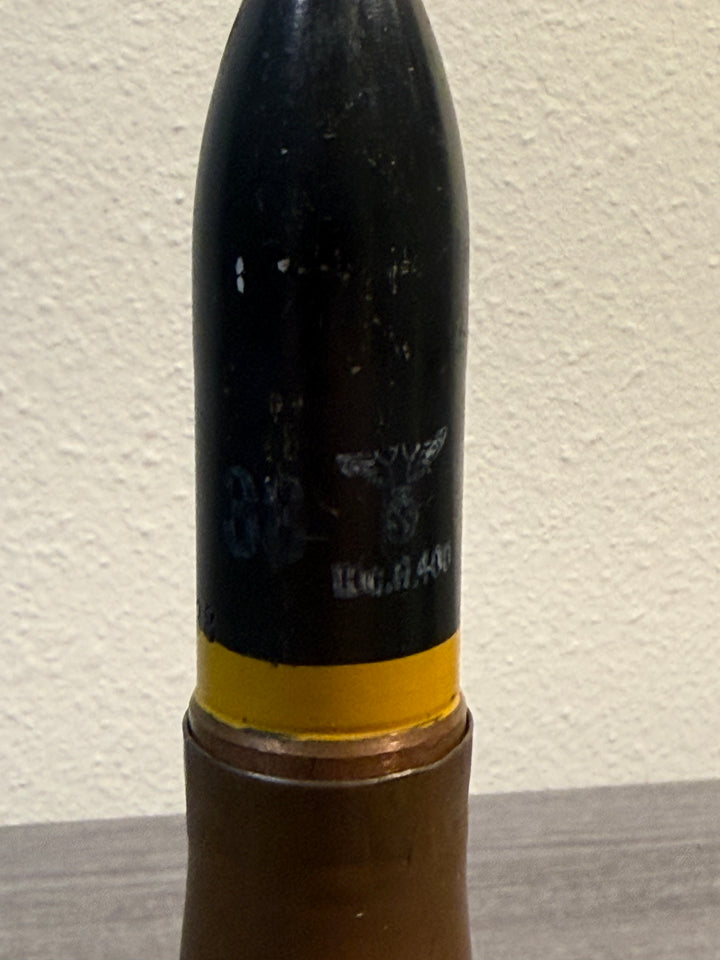 Original WWII German 20mm Flak Round – Inert Display Round – Anti-Aircraft Ammunition