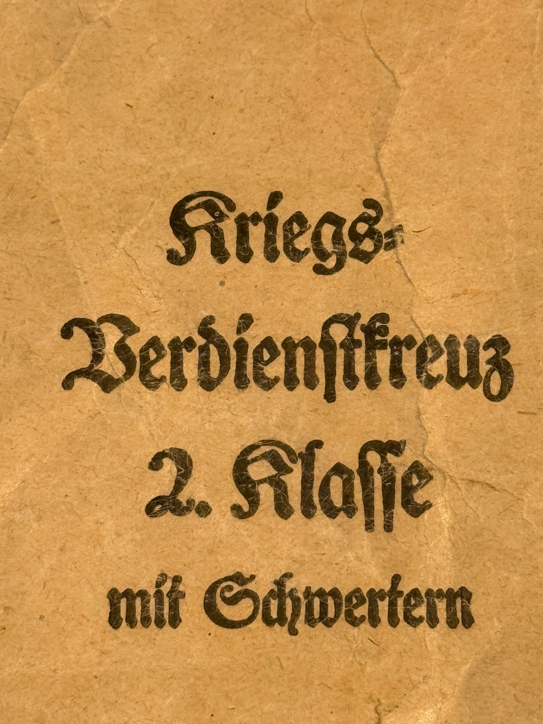 WWII German War Merit Cross 2nd Class w/ Swords (Kriegsverdienstkreuz 2. Klasse) – w/ Original Packet