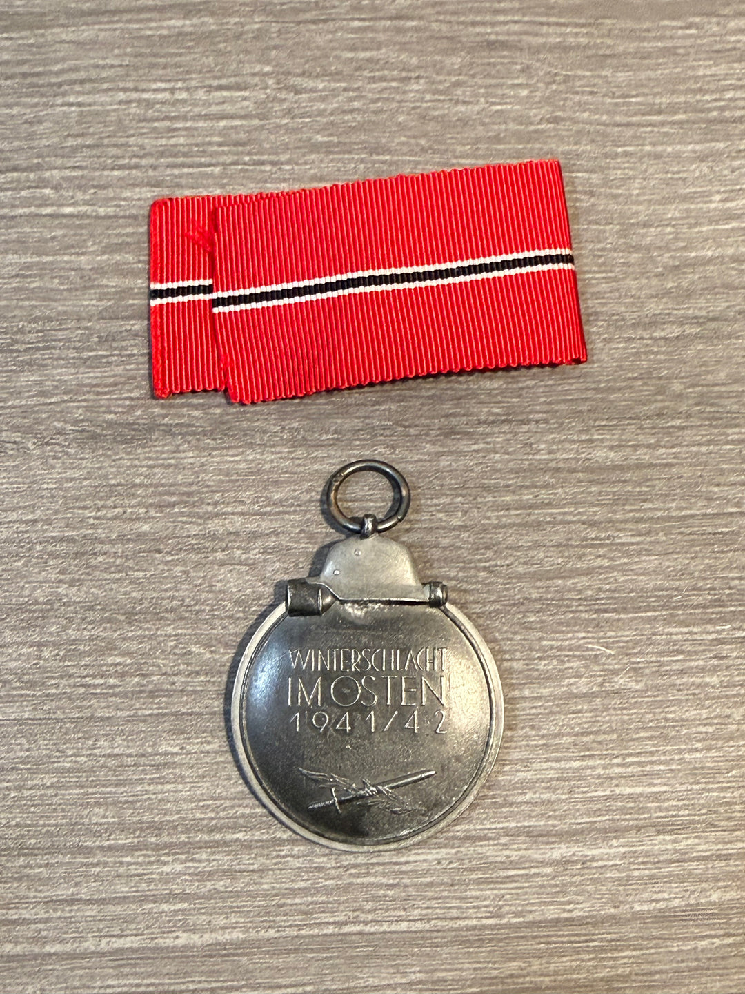 WWII German Eastern Front Medal – “Ostmedaille” 1941/42 w/ Ribbon Bar