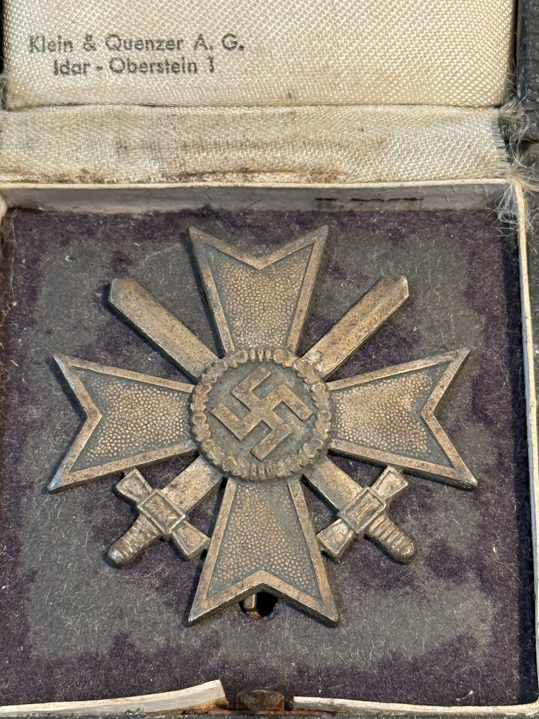 WWII German War Merit Cross 1st Class w/ Swords – Cased – Klein &amp; Quenzer