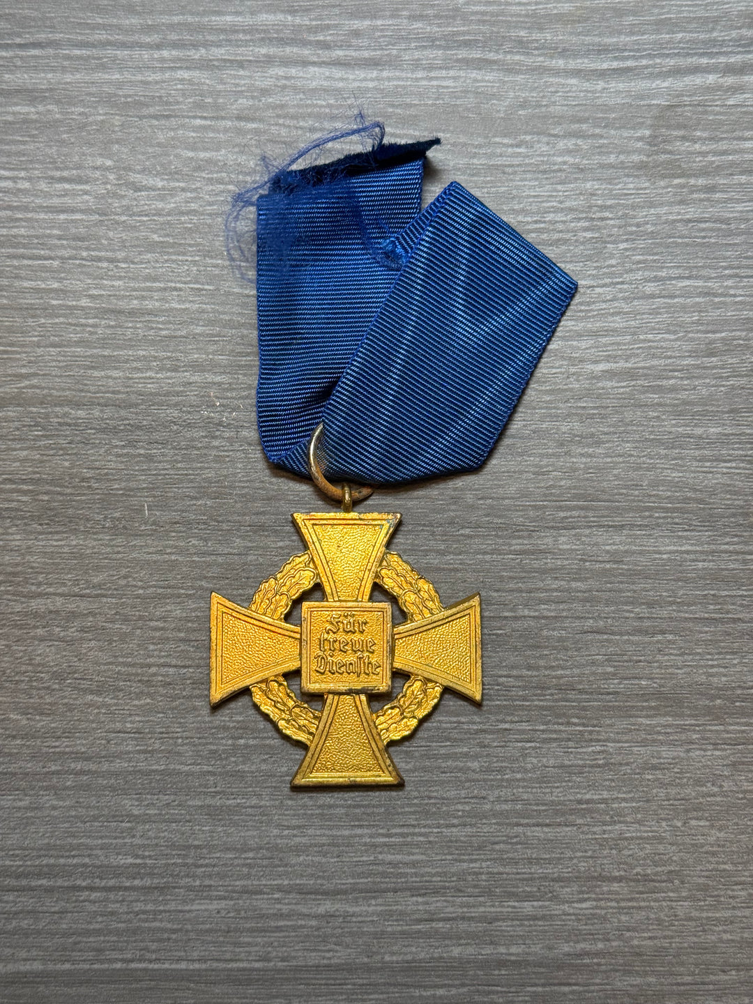 WWII German Civil Service 40 Year Faithful Service Cross (Gold) – Original Ribbon