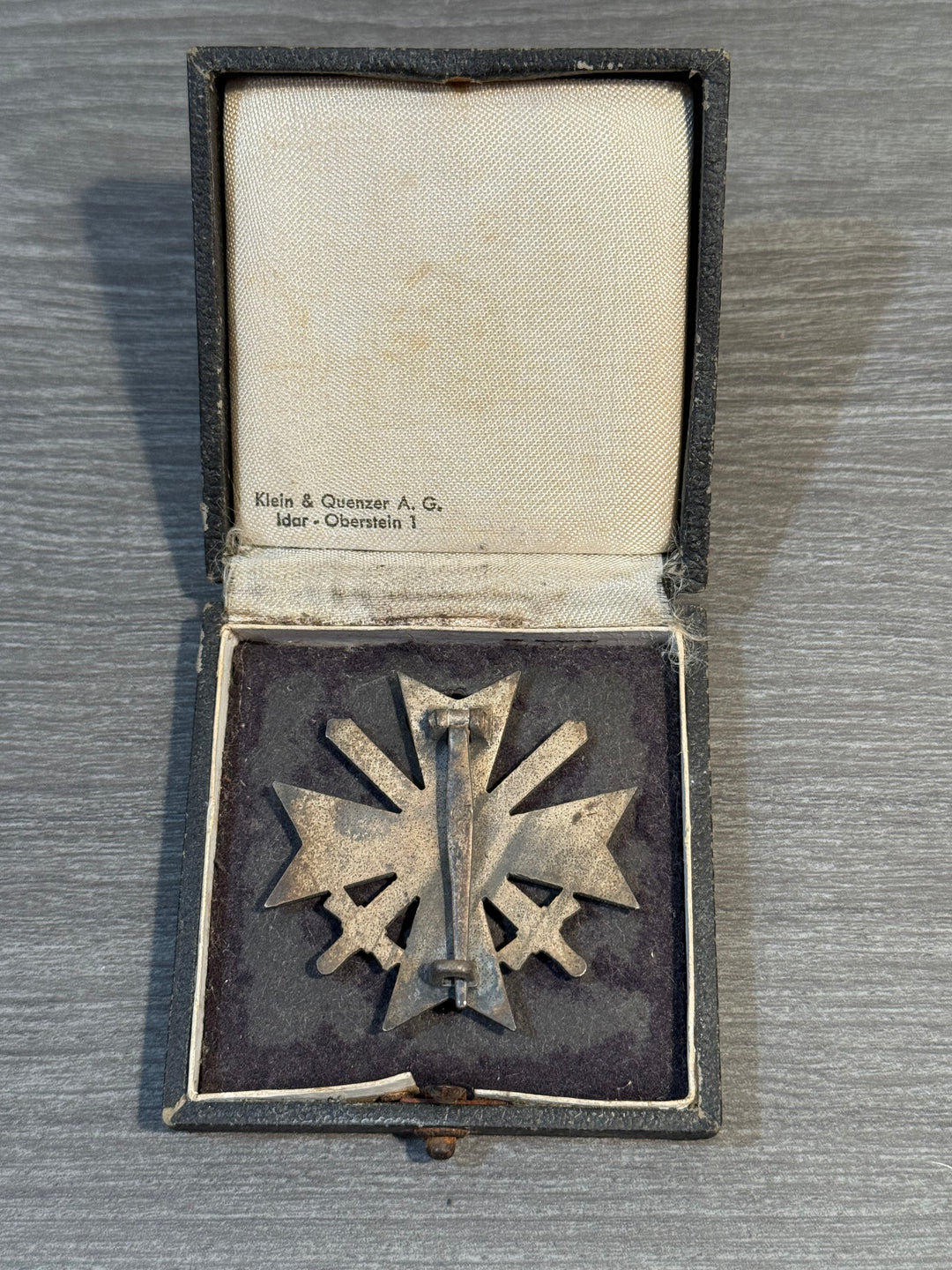 WWII German War Merit Cross 1st Class w/ Swords – Cased – Klein &amp; Quenzer