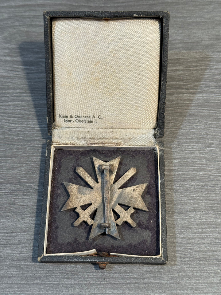 WWII German War Merit Cross 1st Class w/ Swords – Cased – Klein &amp; Quenzer