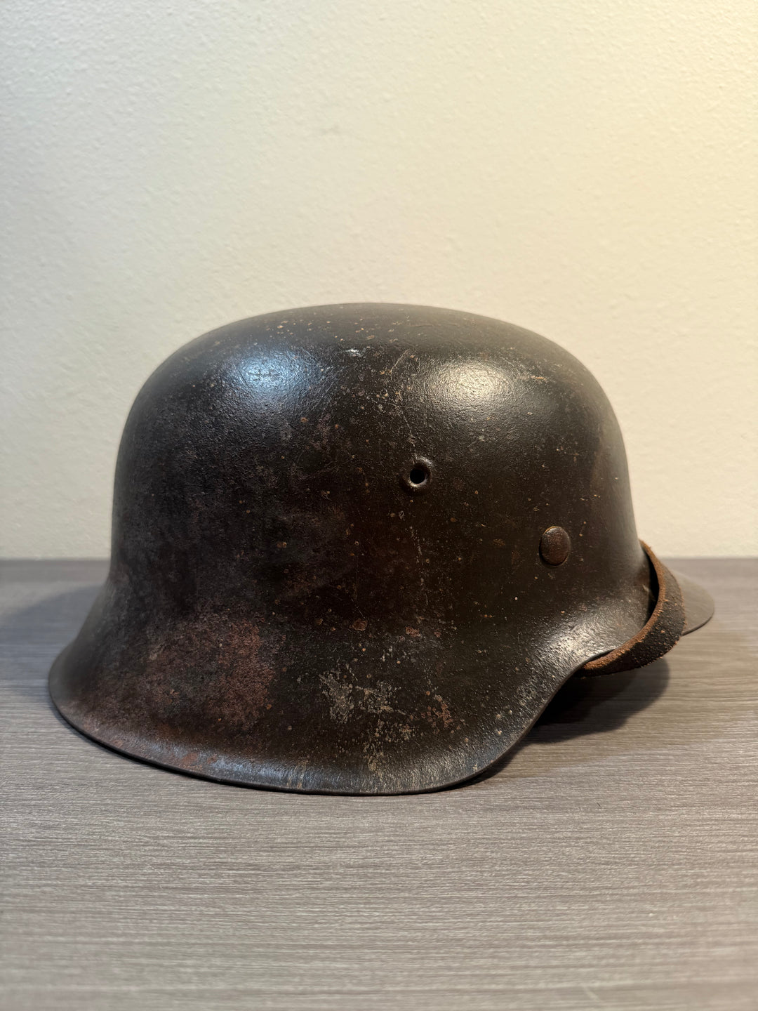 Original WWII German M42 Steel Helmet – ET63 – Relic Condition – Original Paint &amp; Decal