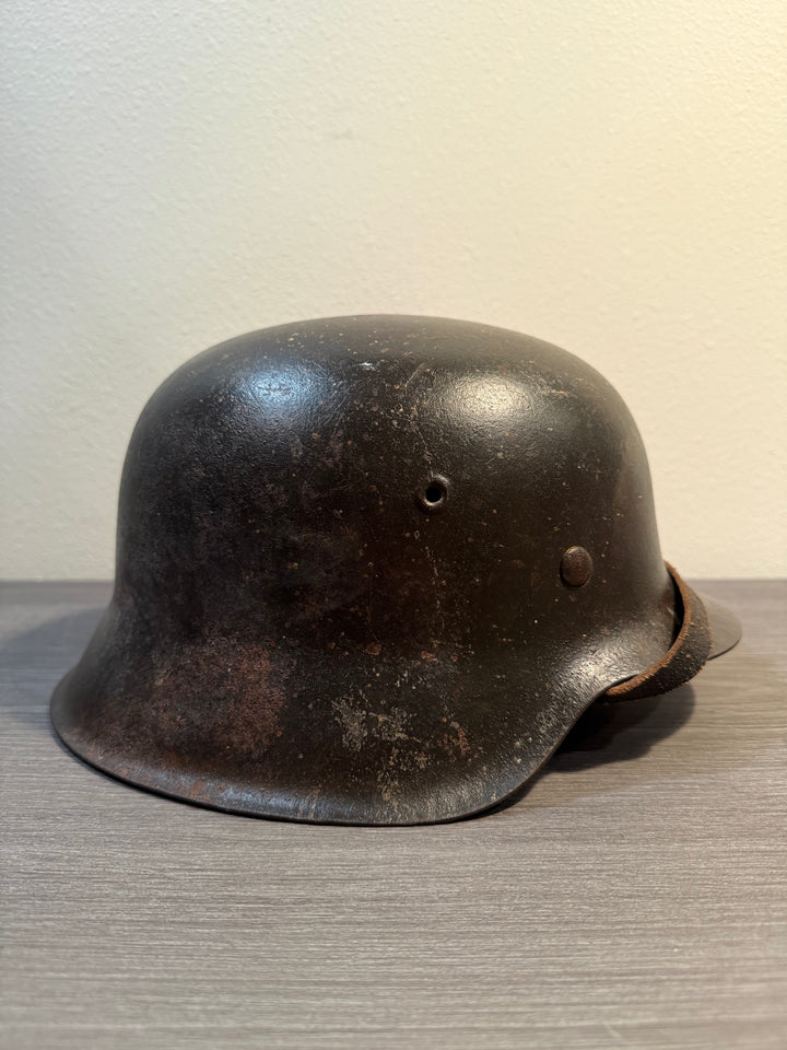 Original WWII German M42 Steel Helmet – ET63 – Relic Condition – Original Paint &amp; Decal
