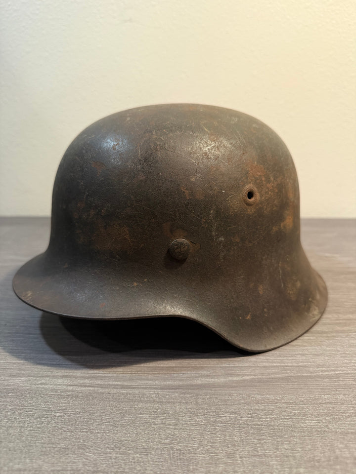 Original WWII German M42 Helmet –  Late War Relic Battlefield Condition