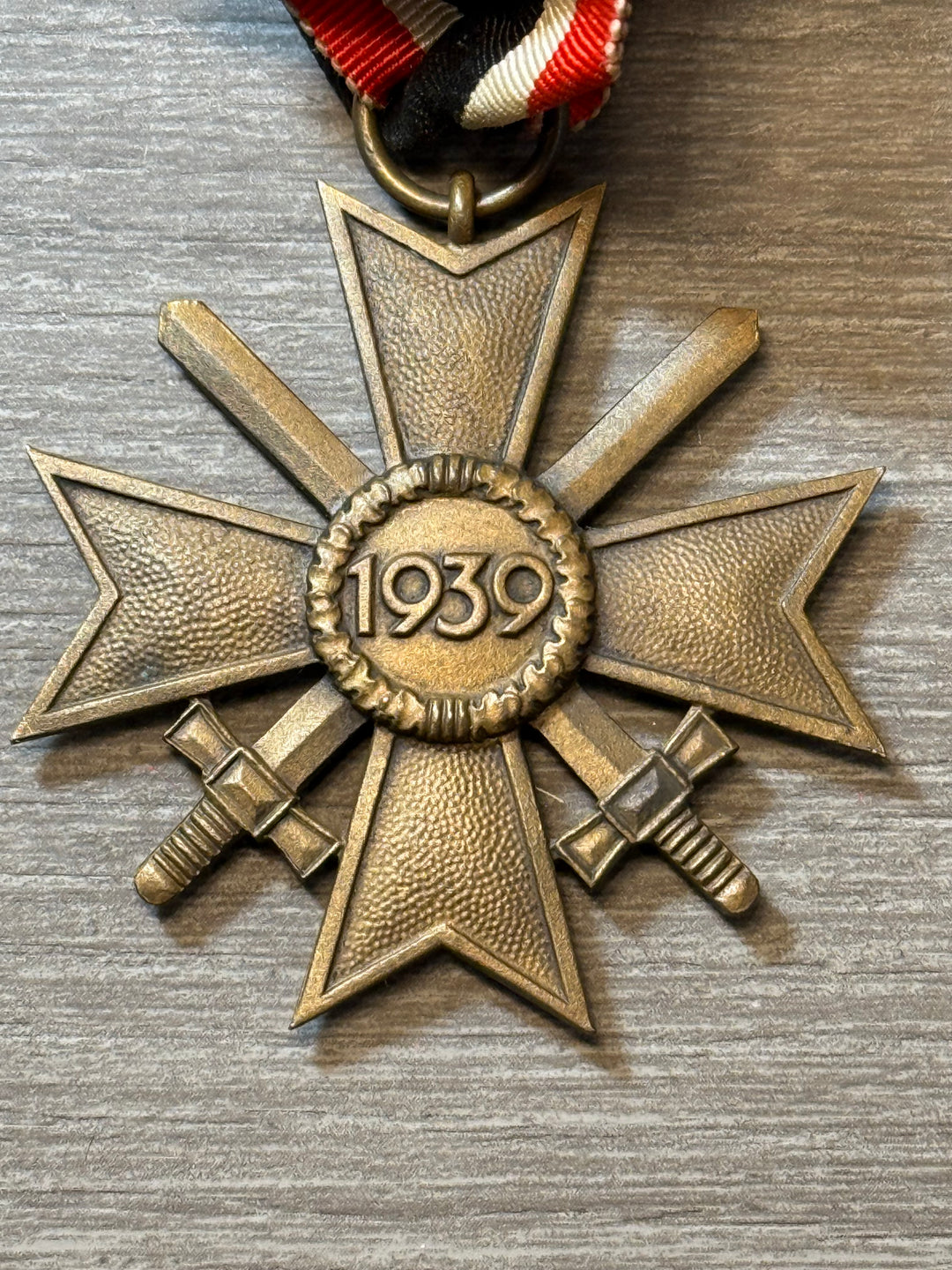 WWII German War Merit Cross 2nd Class w/ Swords (KVK II) – Original Ribbon