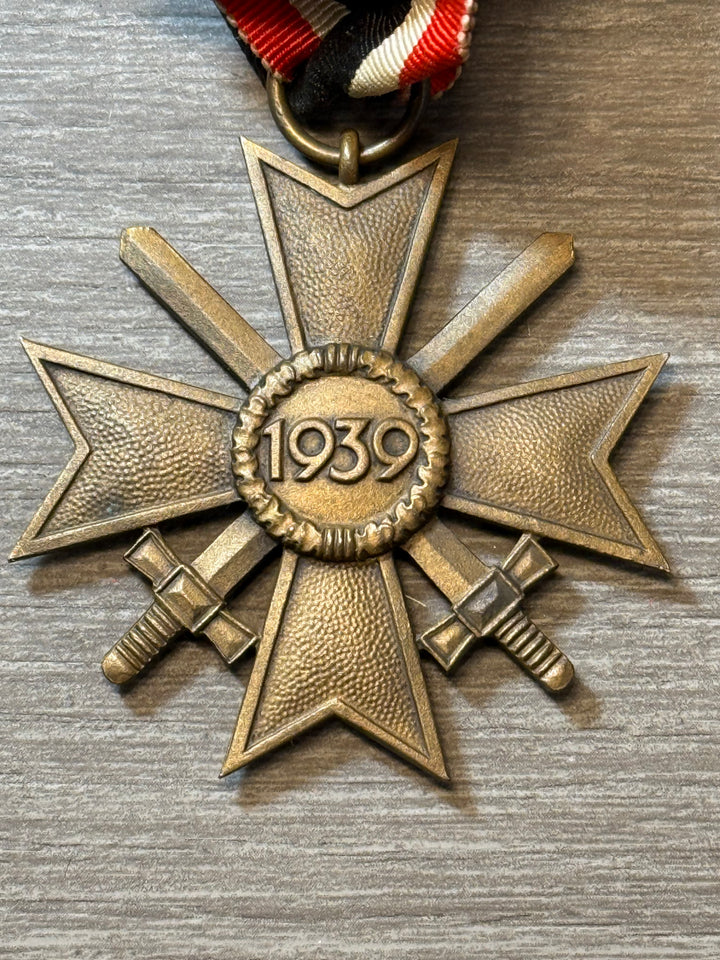 WWII German War Merit Cross 2nd Class w/ Swords (KVK II) – Original Ribbon