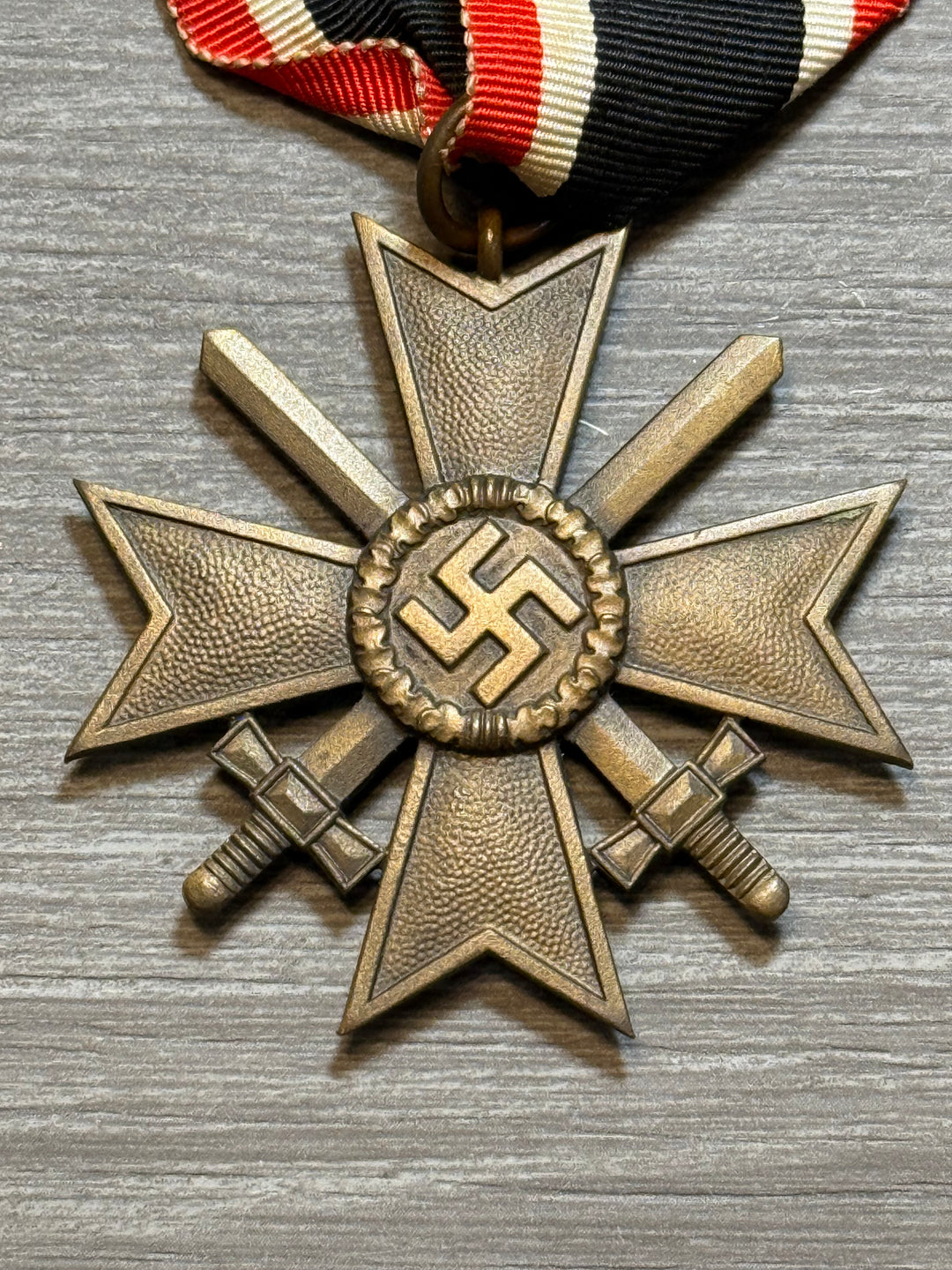 WWII German War Merit Cross 2nd Class w/ Swords (KVK II) – Original Ribbon