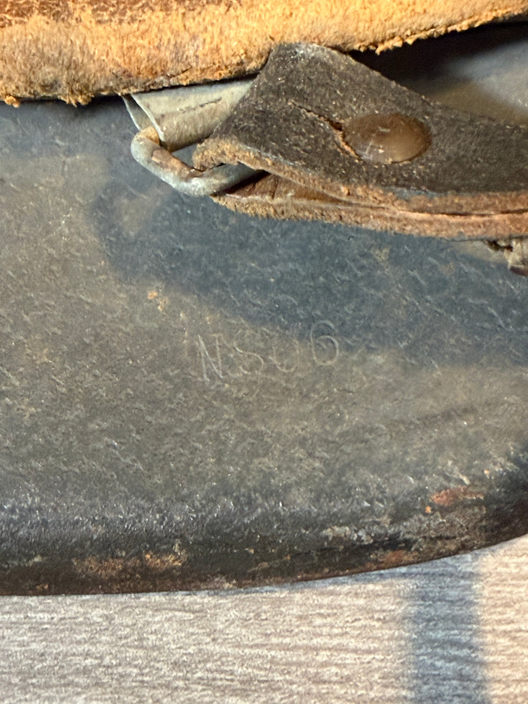 WWII German M42 Luftwaffe Helmet – NS66 – Named – 1942 Dated Chinstrap