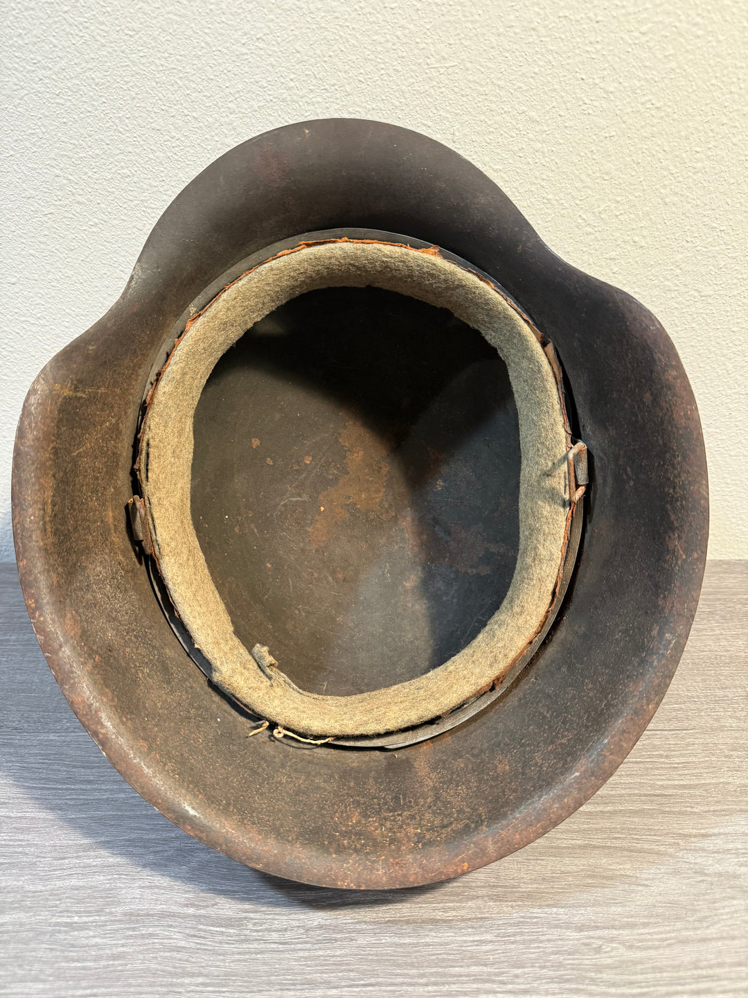 Original WWII German M42 Helmet –  Late War Relic Battlefield Condition