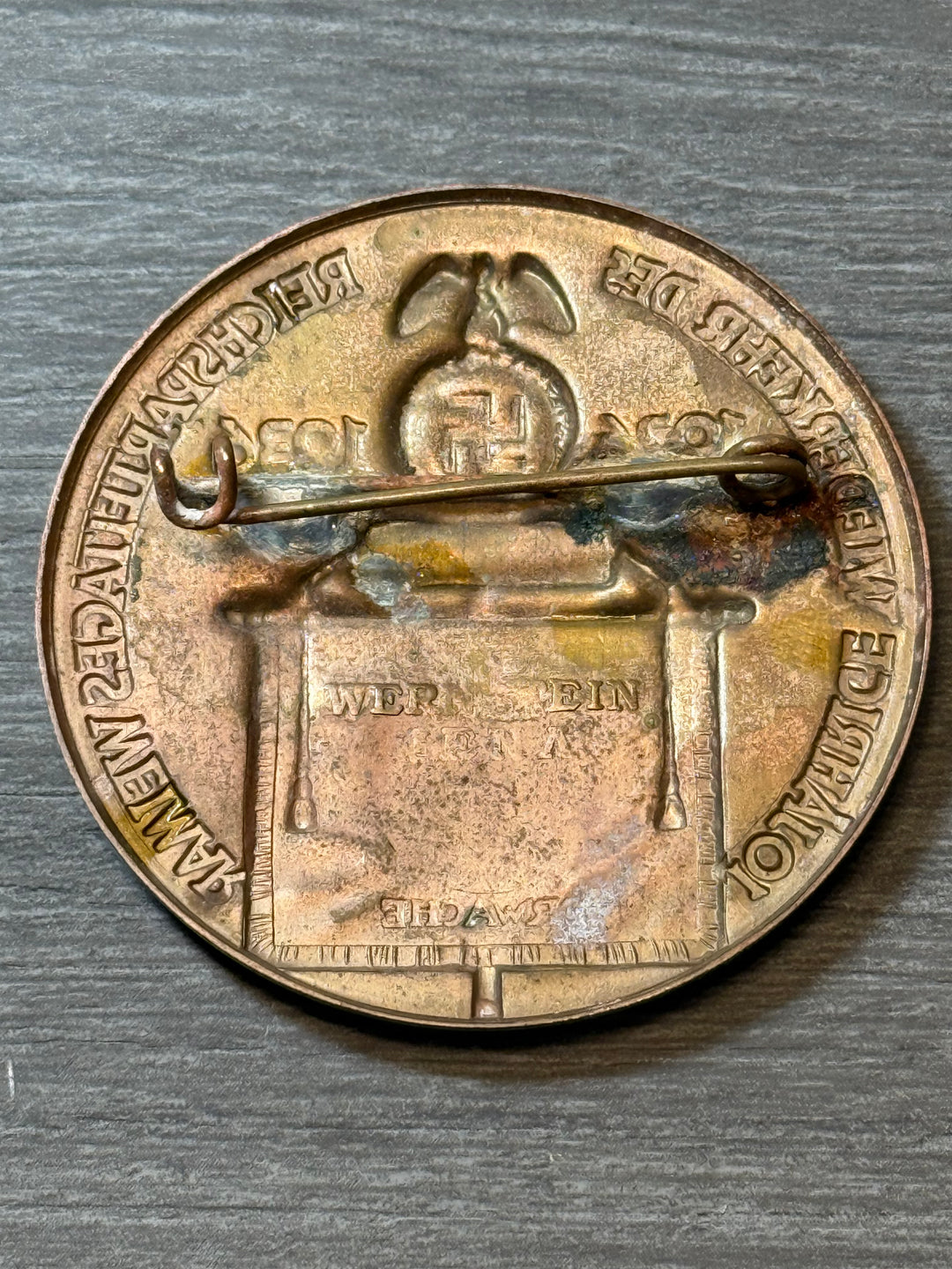 WWII German Reichsparteitag Weimar Tinnie 1926–1936 – Maker Marked Weinstein Jena