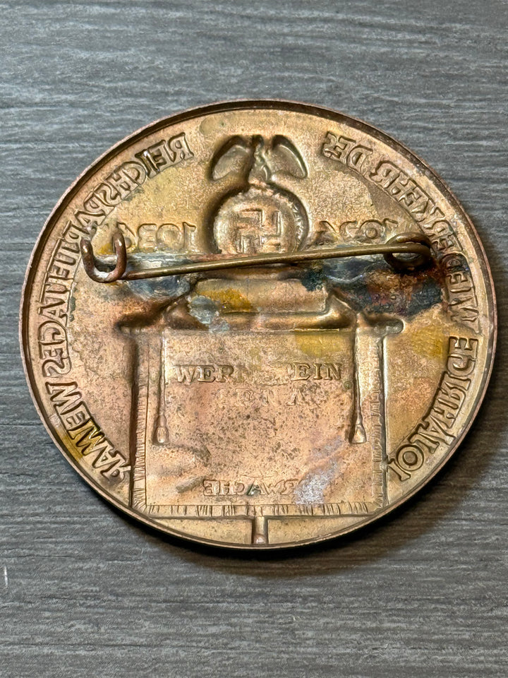 WWII German Reichsparteitag Weimar Tinnie 1926–1936 – Maker Marked Weinstein Jena