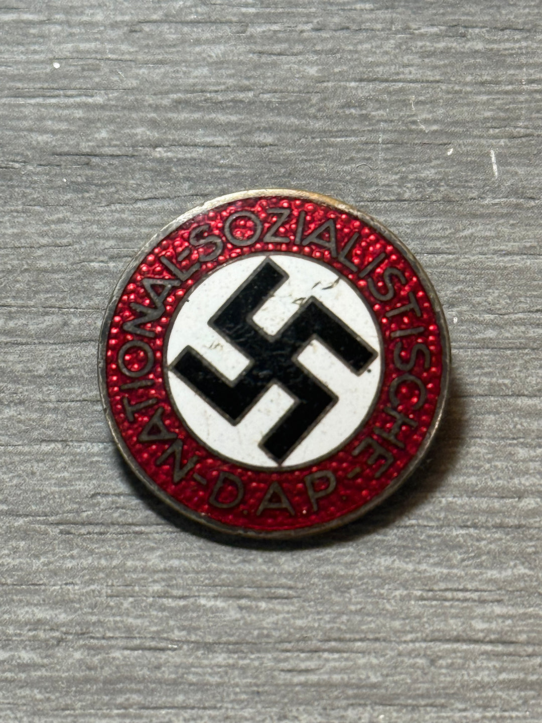Original WWII German NSDAP Party Badge – RZM M1/101 (Deschler) – Enamel – Early Example