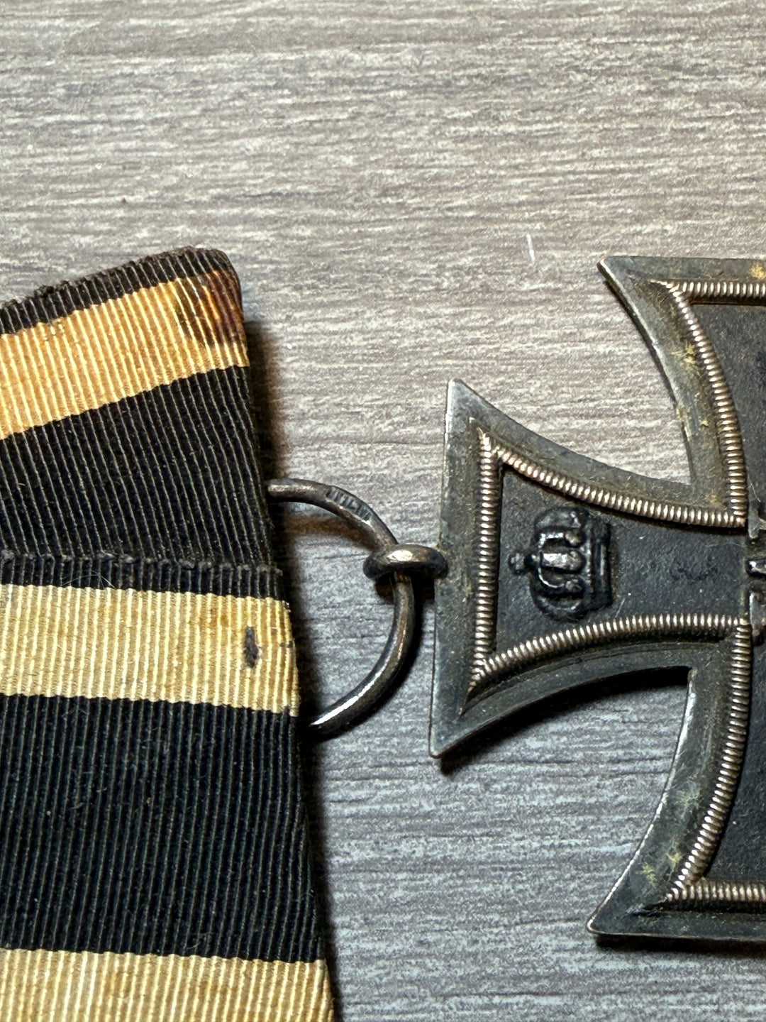 Original WWI German Iron Cross 2nd Class 1914 – Three-Piece Construction – Ribbon &amp; Ring Marked
