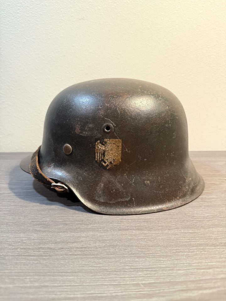 Original WWII German M42 Steel Helmet – ET63 – Relic Condition – Original Paint &amp; Decal