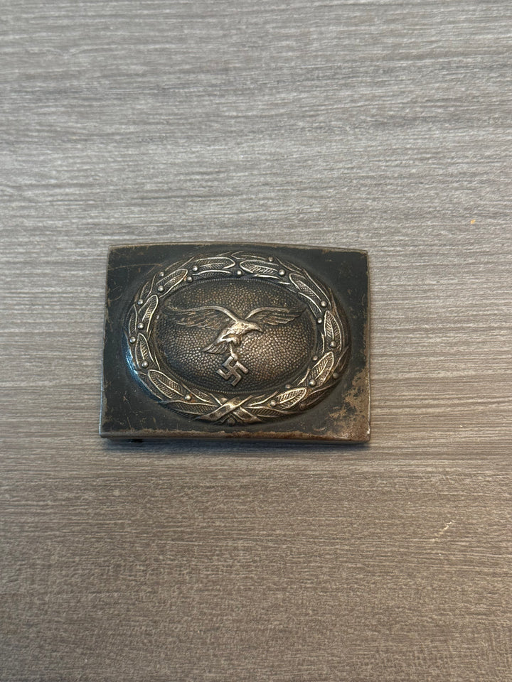 Original WWII German Luftwaffe Steel Belt Buckle – Enlisted/NCO – Original Paint