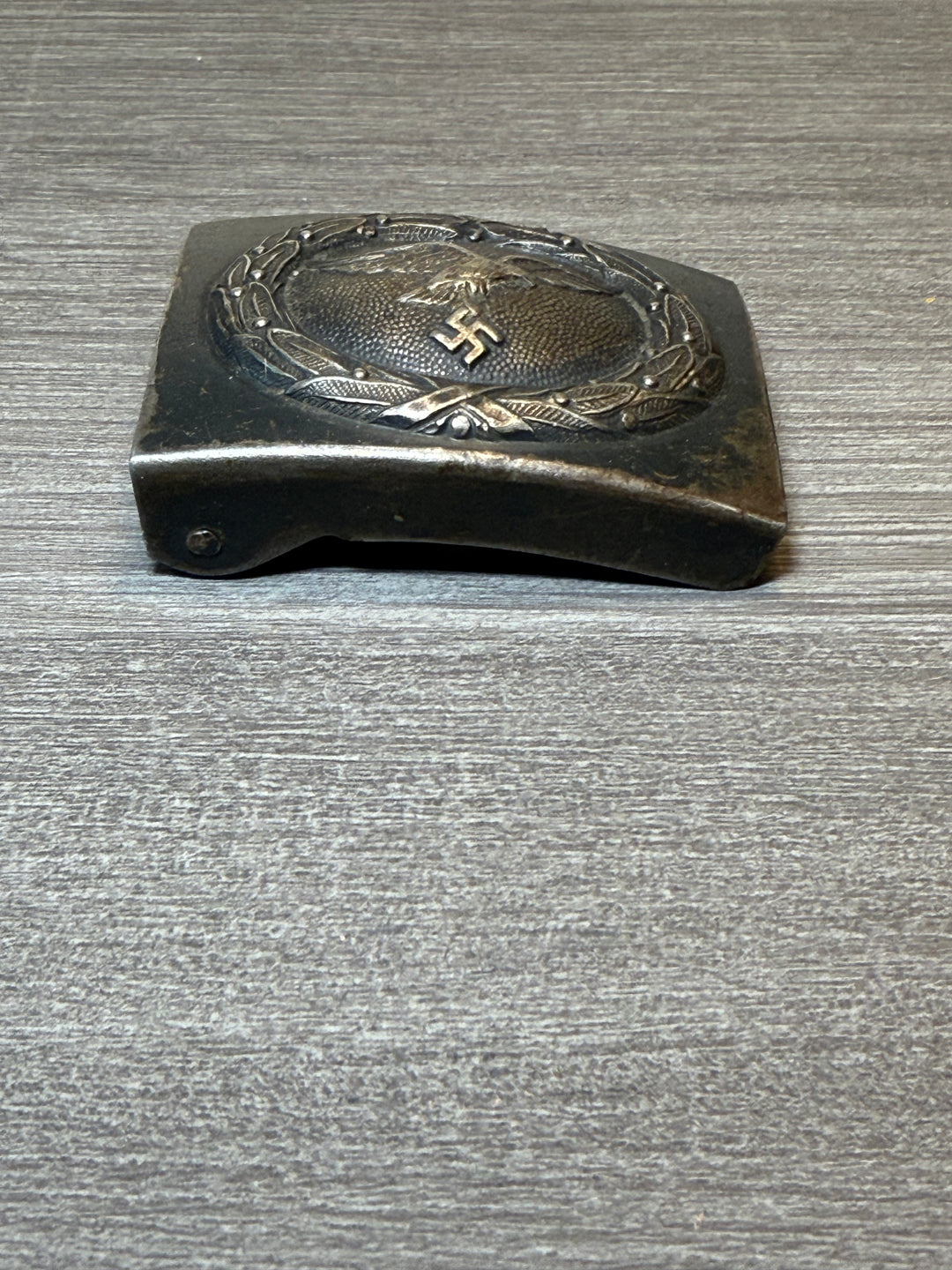Original WWII German Luftwaffe Steel Belt Buckle – Enlisted/NCO – Original Paint