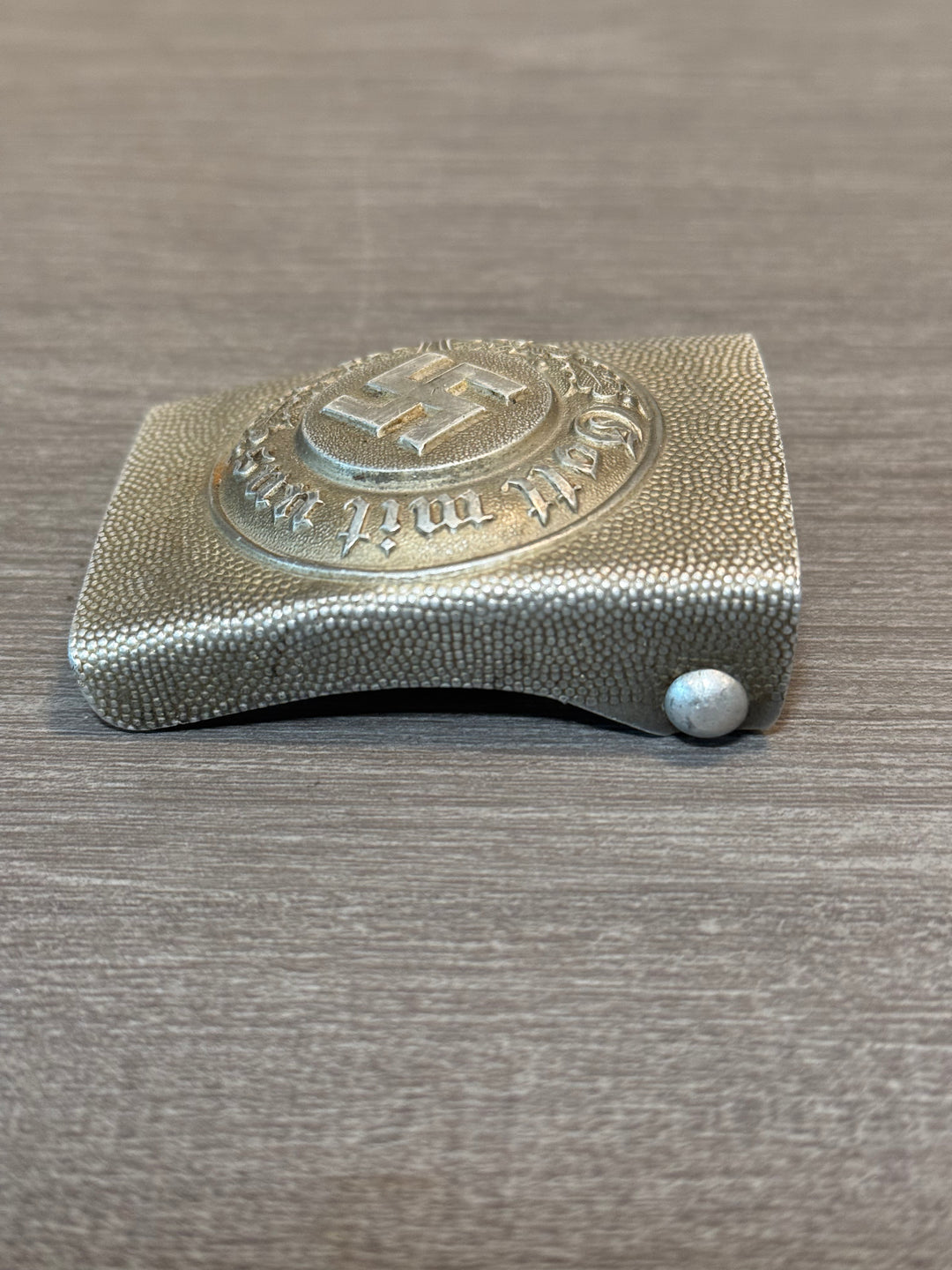 Original German WWII Aluminum Combat Police Belt Buckle