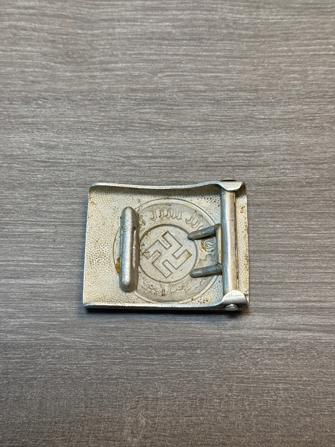 Original German WWII Aluminum Combat Police Belt Buckle