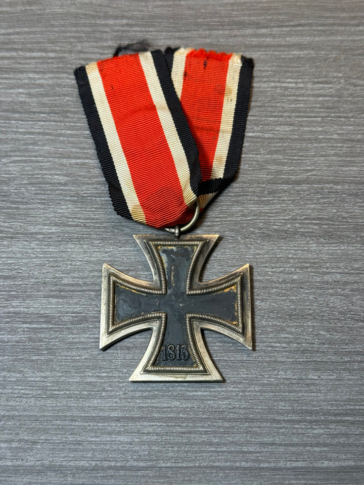 Original WWII German Iron Cross 2nd Class 1939 – Maker Marked “25” – Complete w/ Ribbon – Untouched Example