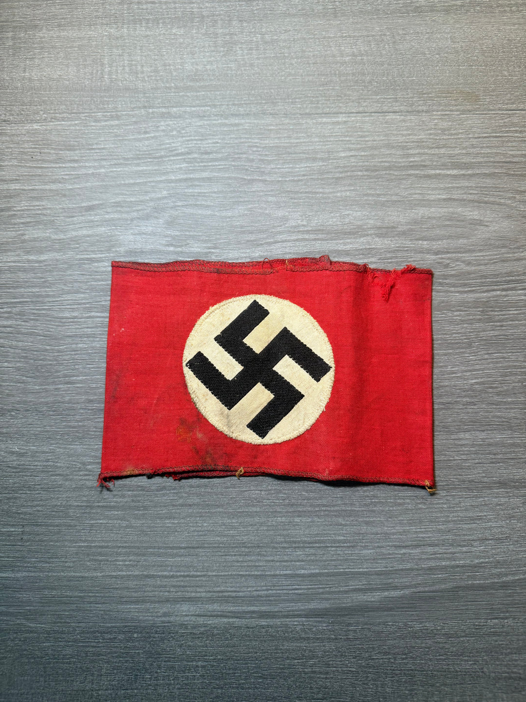 Original WWII German NSDAP Armband – RZM Tag Remnant – Multi-Piece Construction – Service Used