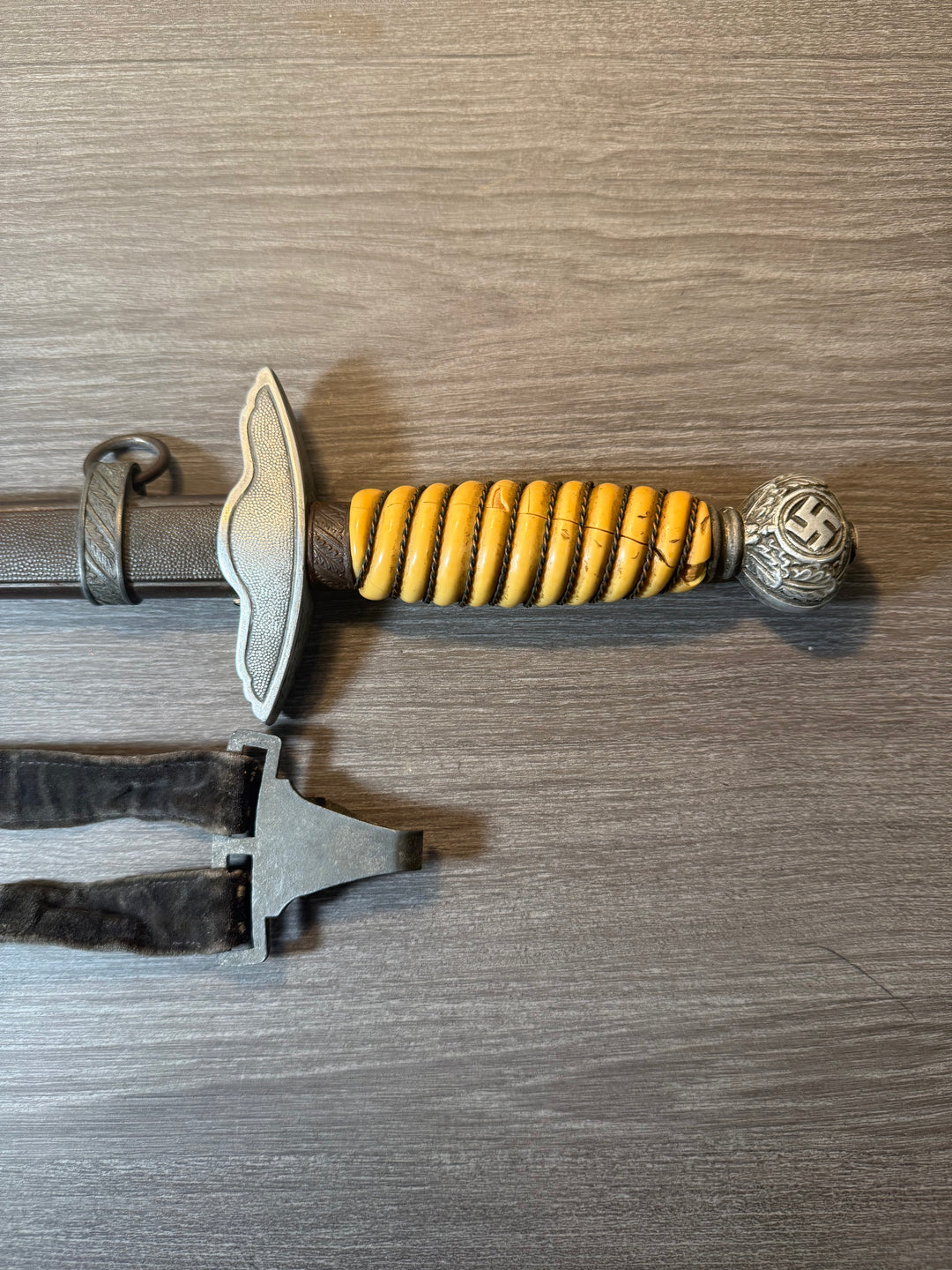 Original WWII German Luftwaffe 2nd Model Dagger – Alcoso Solingen – With Period Hangers