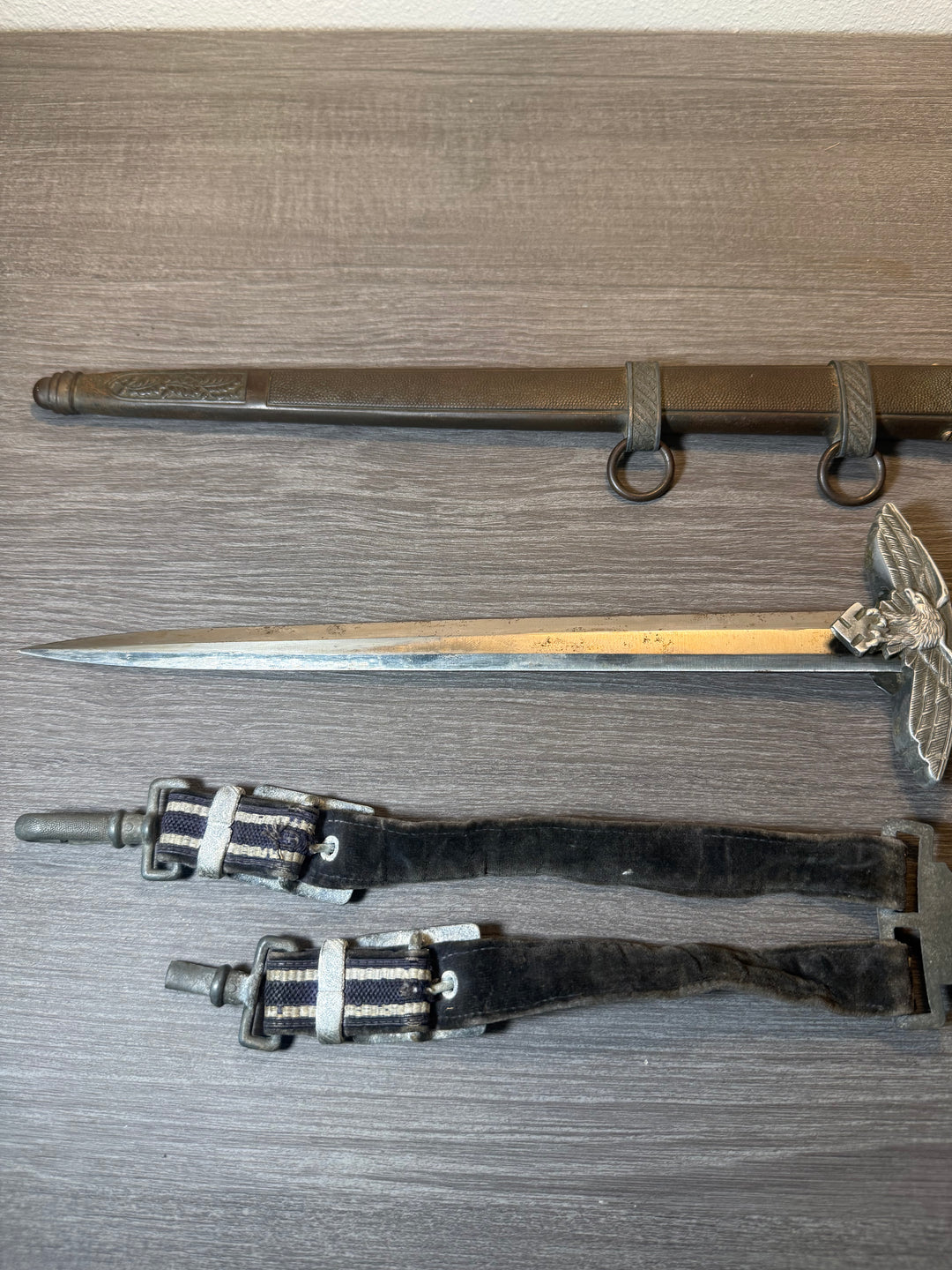 Original WWII German Luftwaffe 2nd Model Dagger – Alcoso Solingen – With Period Hangers