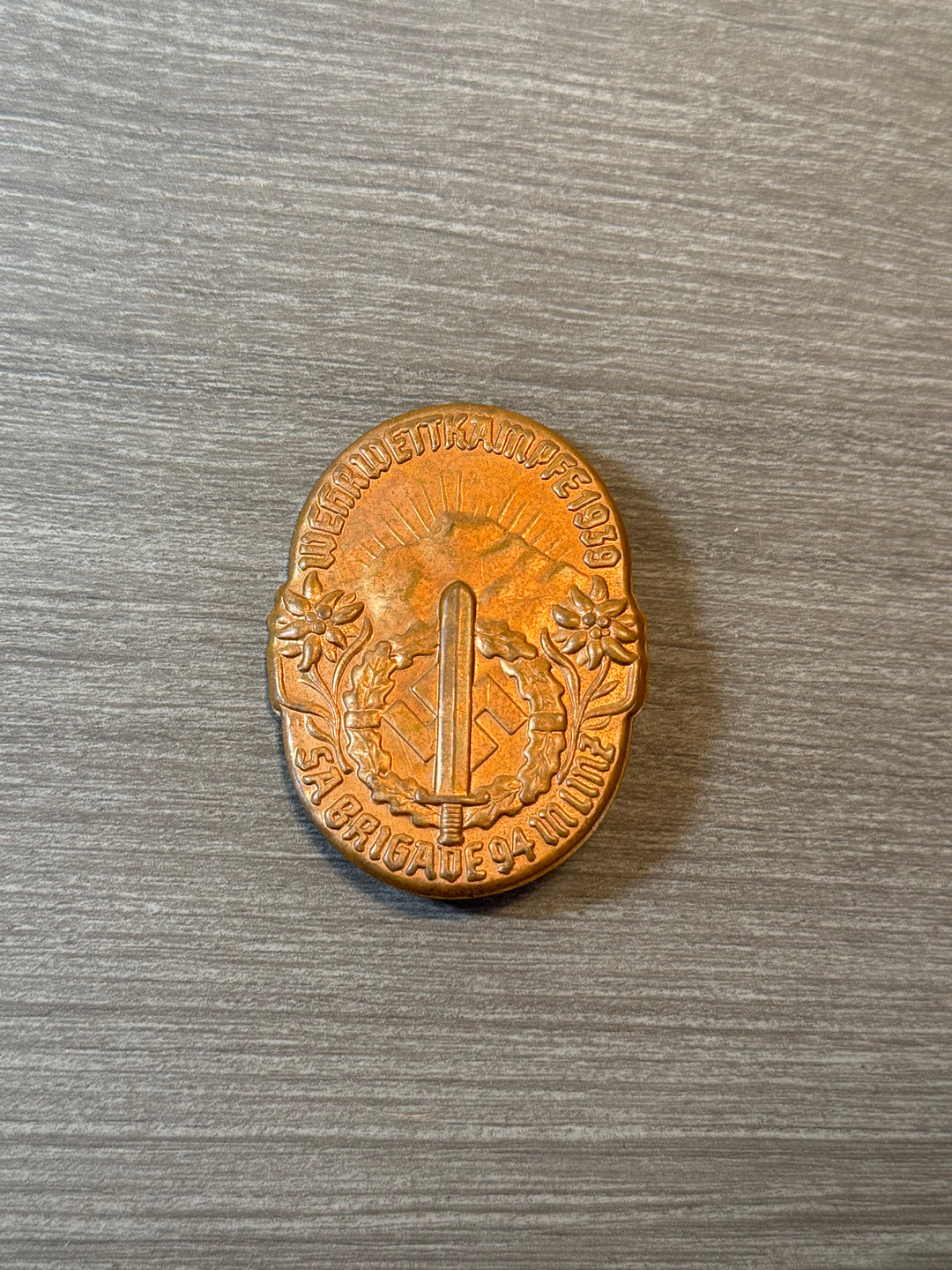 Original 1939 SA Wehrwettkämpfe Tinnie – SA Brigade 94 Linz