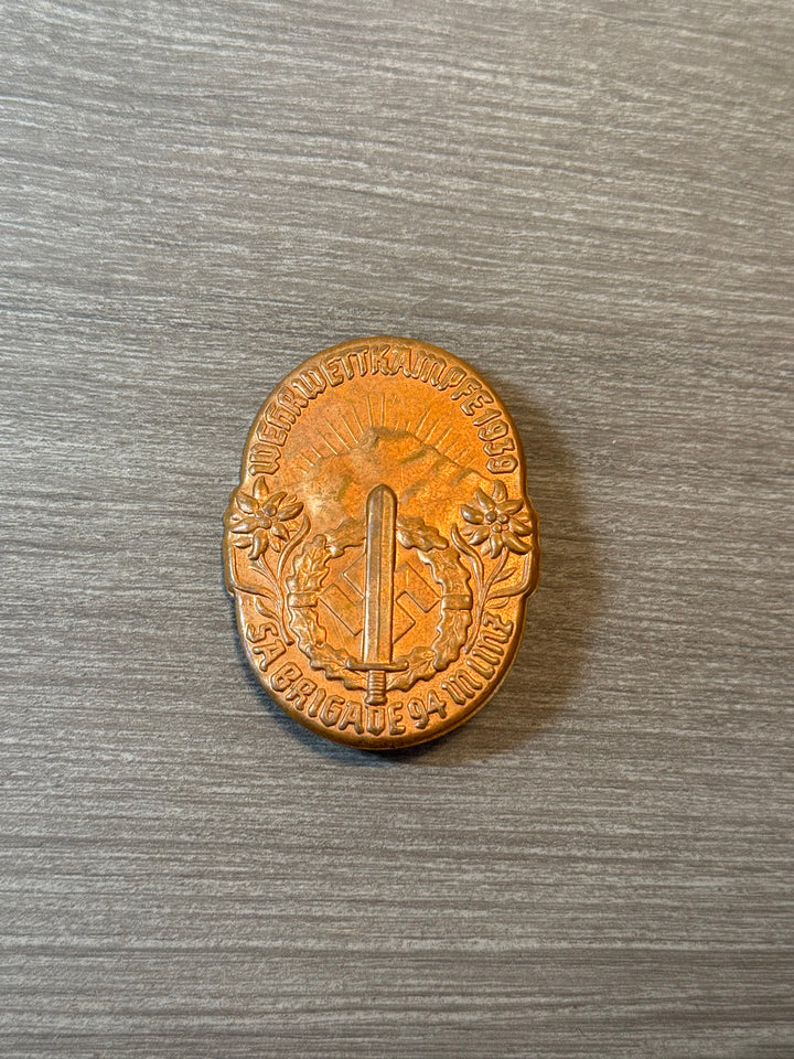 Original 1939 SA Wehrwettkämpfe Tinnie – SA Brigade 94 Linz