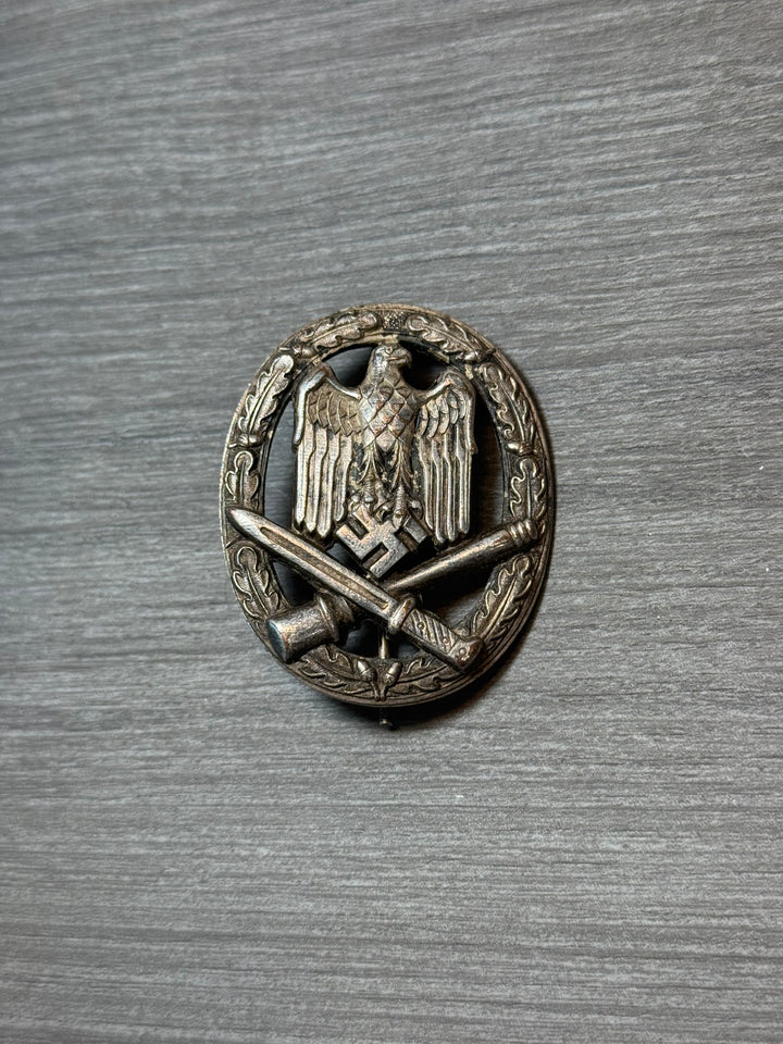 Original WWII German General Assault Badge (GAB) – Solid Back – Zinc – Complete - Unmarked