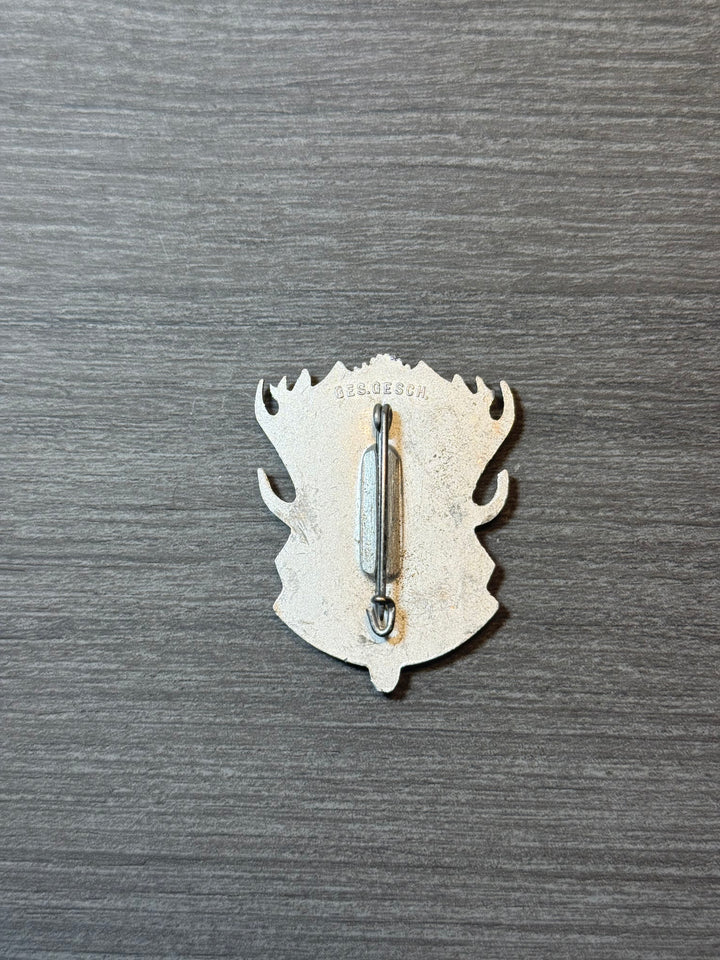 Original WWII German Deutsche Jägerschaft Hunting Association Badge (DJ) – Ges. Gesch