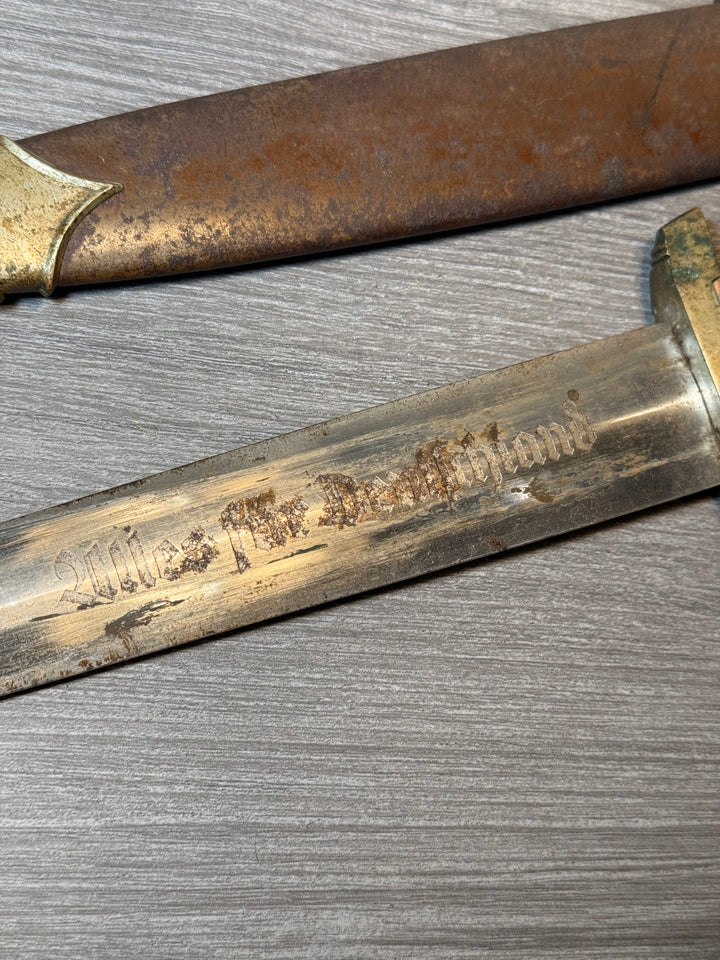 Original WWII German SA Dagger – Wilh. Halbach, Solingen – Early Nickel Fittings – “Alles für Deutschland