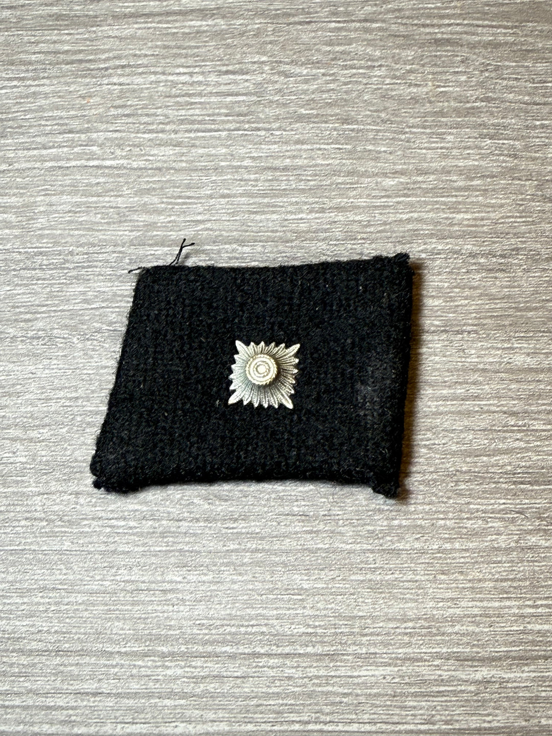 Original Waffen-SS Unterscharführer Rank Collar Tab – Single Pip – Black Wool Backing