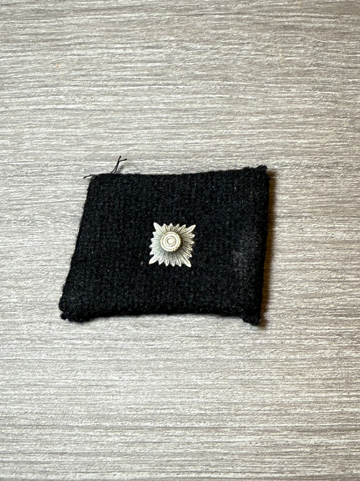 Original Waffen-SS Unterscharführer Rank Collar Tab – Single Pip – Black Wool Backing