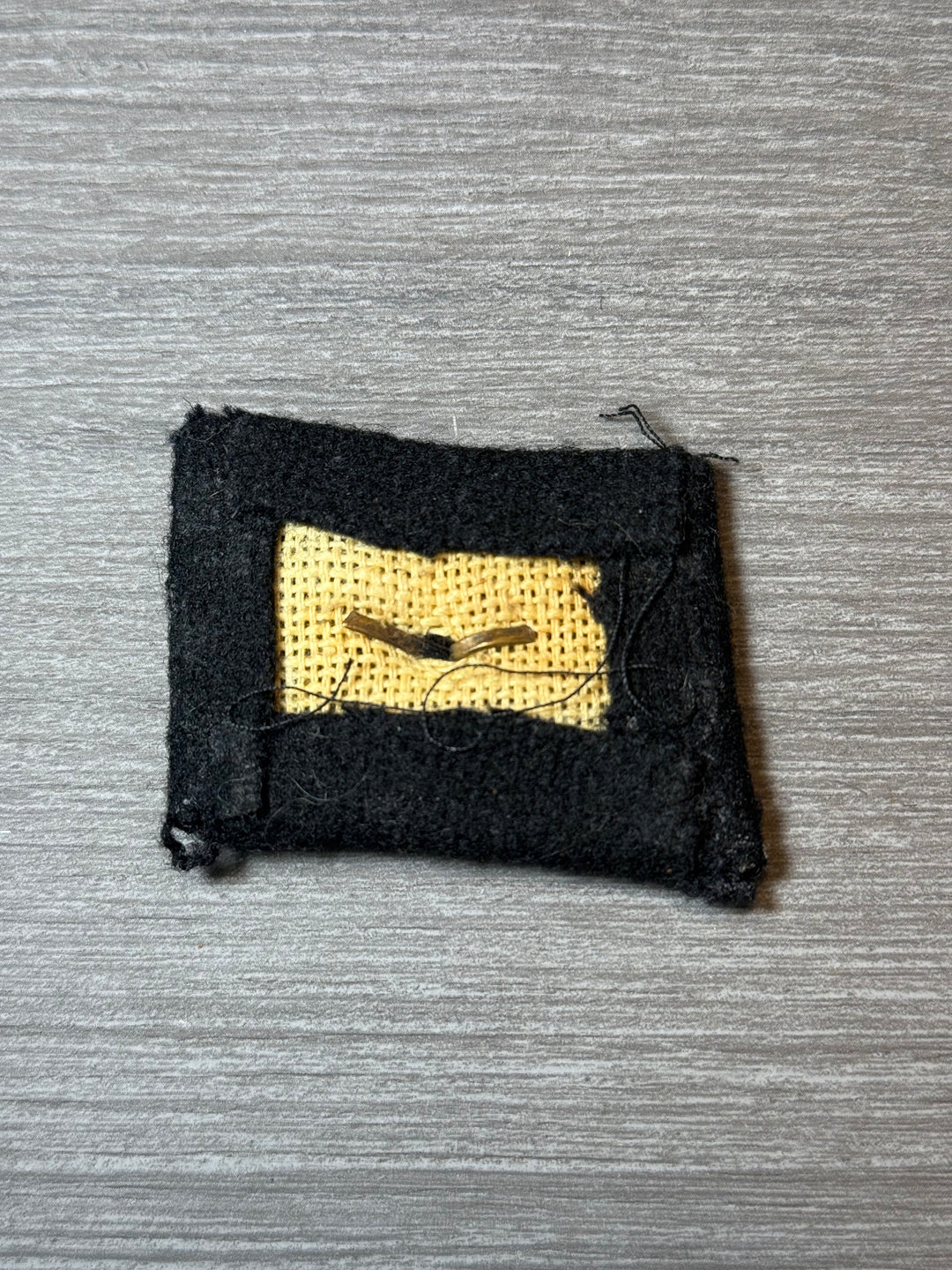 Original Waffen-SS Unterscharführer Rank Collar Tab – Single Pip – Black Wool Backing
