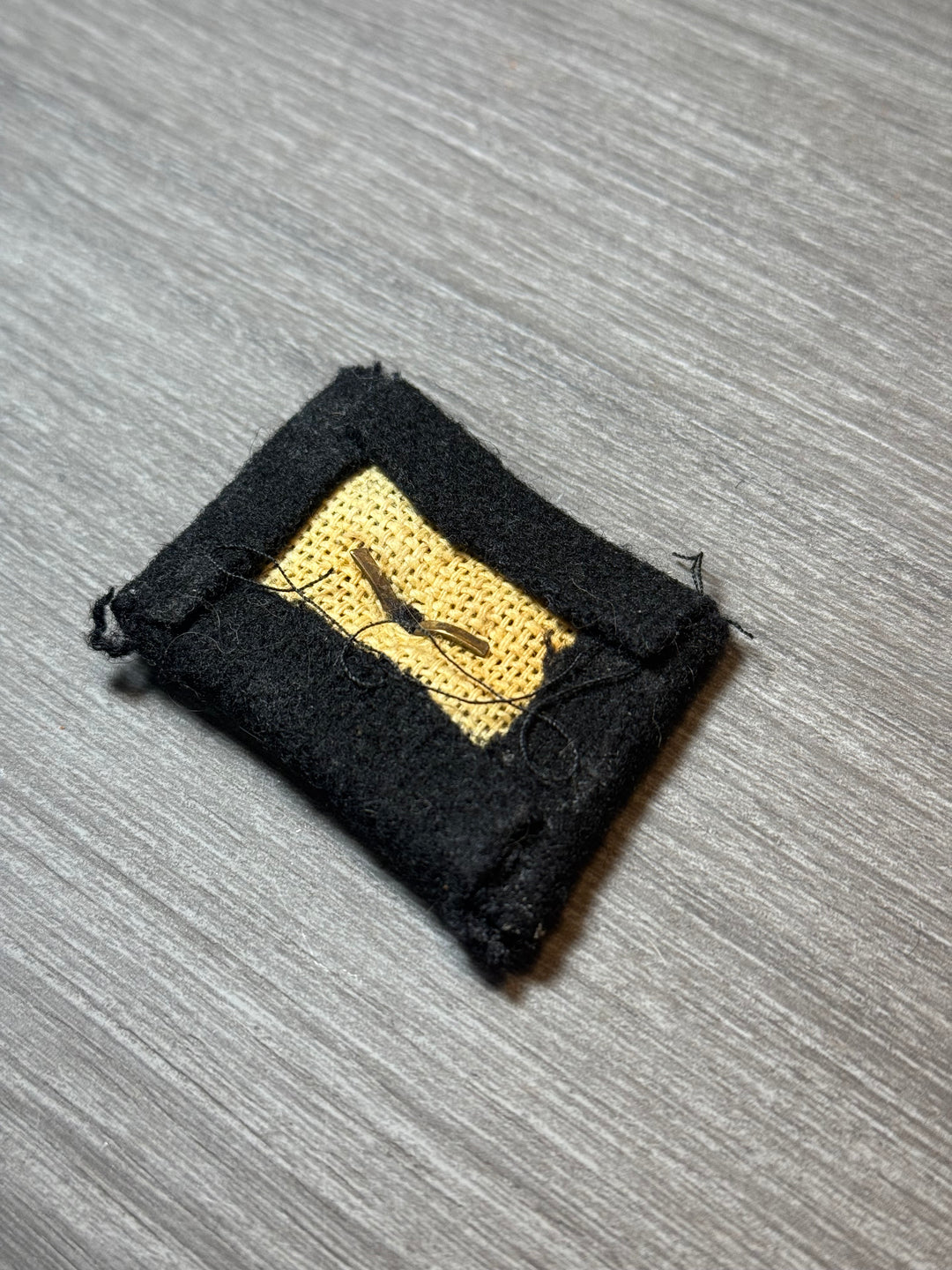 Original Waffen-SS Unterscharführer Rank Collar Tab – Single Pip – Black Wool Backing