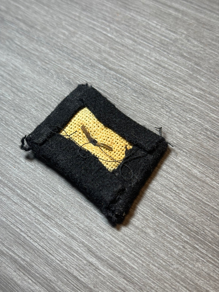 Original Waffen-SS Unterscharführer Rank Collar Tab – Single Pip – Black Wool Backing